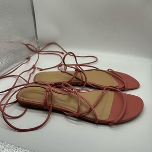 Express Rose Pink Wrap Sandals Size 7